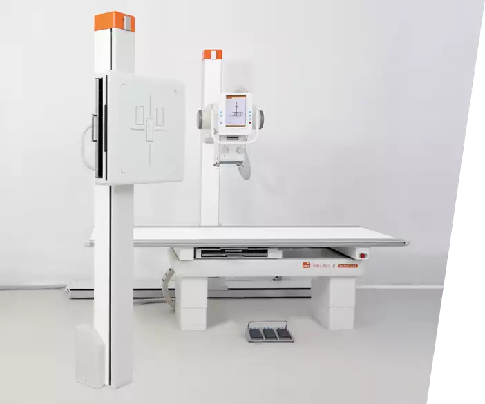 Medical, digital X ray machine with bucky and grid wall stand - Amadeo R motorised