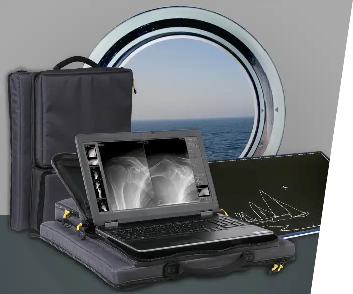 Leonardo DR nano - lightweight X-ray system as backpack solution for your sick bay