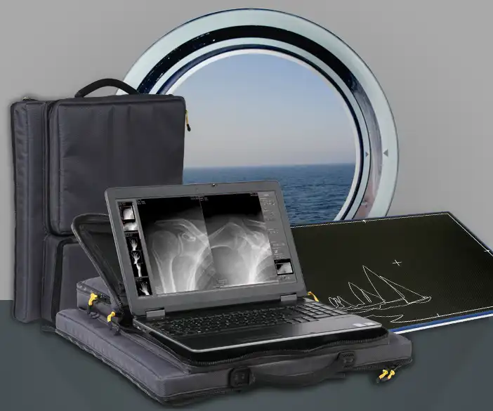 Leonardo DR nano - lightweight X-ray backpack for emergency operations on ships