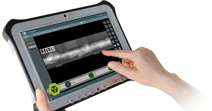 Toughpad with software for weld seam testing (NDT) by OR Technology