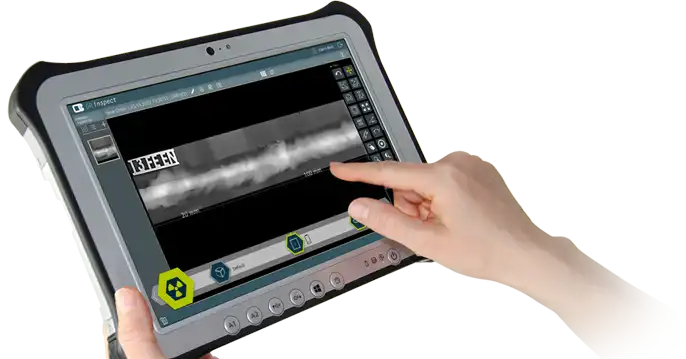 Toughpad mit Software für Schweißnahtprüfungen (NDT) von Oehm und Rehbein