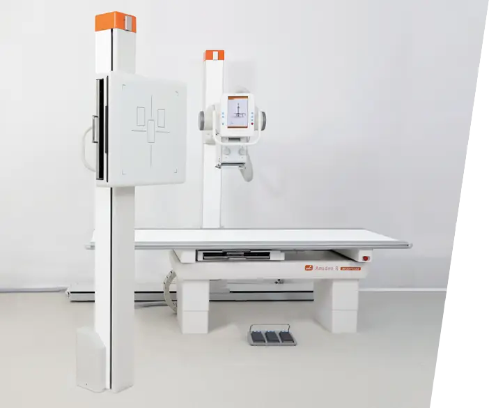 Digitales Röntgengerät mit Bucky und Rasterwandstativ - Amadeo R motorised