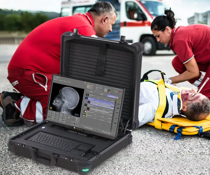 Leonardo DR mini III - portable X-ray system for disaster relief operations