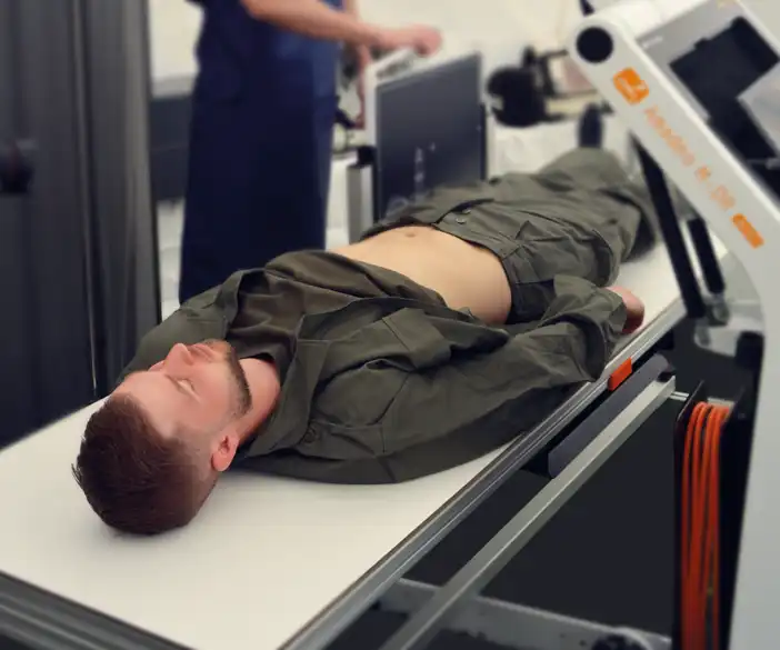 Foldable X-ray table for examinations in temporary wards