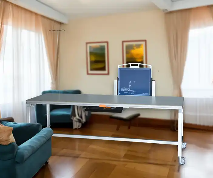 Foldable X-ray table for examinations in temporary wards