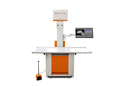 Space saving x-ray system for veterinaries