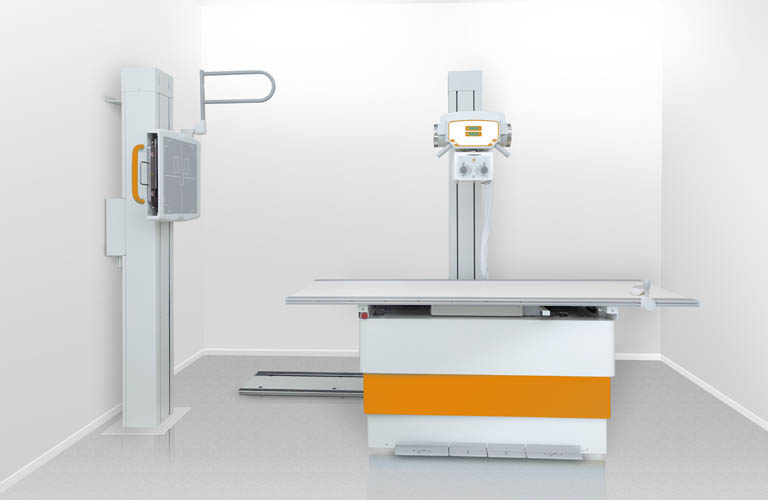 X-eay machine with bucky table, wall stand and X-ray software