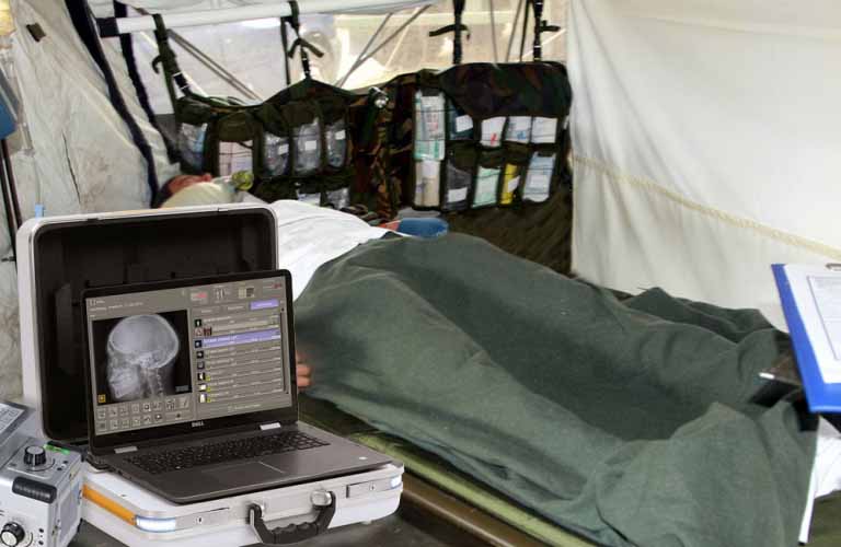 One of world‘s lightest portable X-ray systems for mobile use in medical emergencies