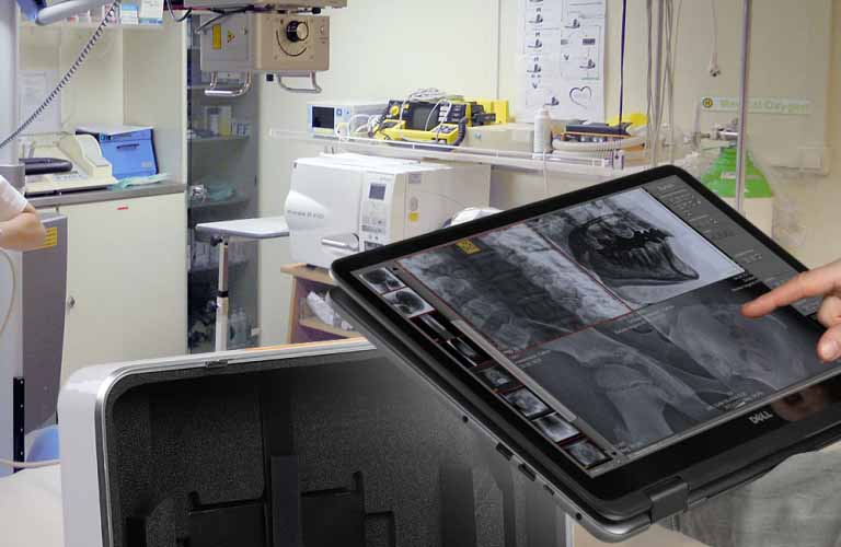 The notebook can easily be removed from its secured location within the case for use in an optimal ergonomic position or as a tablet during presentations