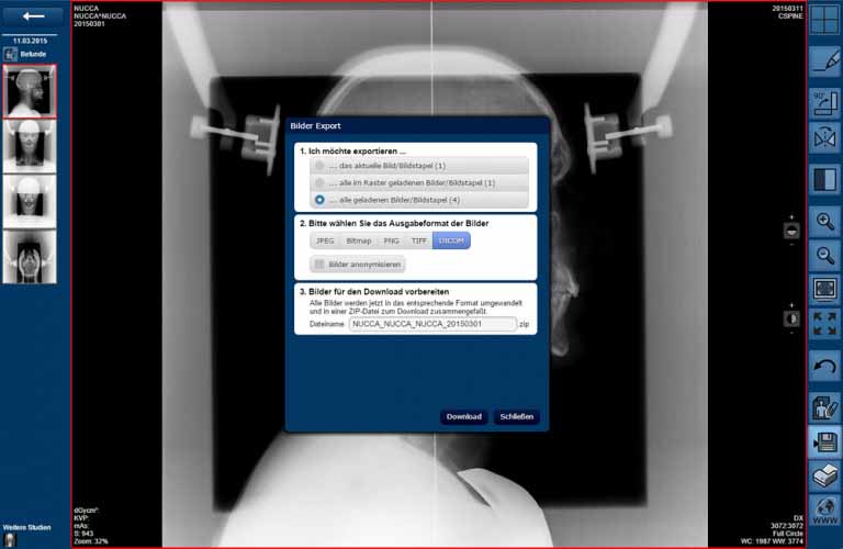 DICOM-Cloud ORCA-Screenshot - Telemedizin und Archivierung von medizinischen Bildern, Dokumenten und Befunden