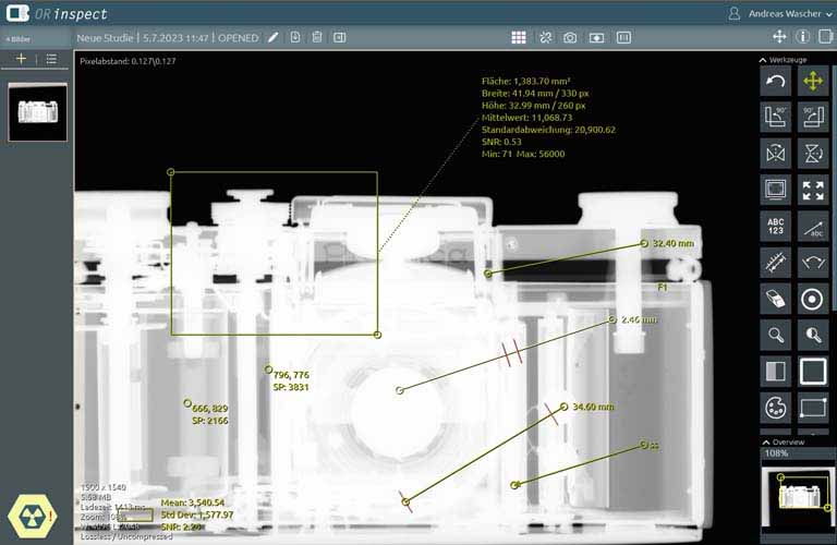 OR inspect: Professionelle Erfassungs- und Steuerungssoftware für die Durchstrahlungsprüfung (RT)